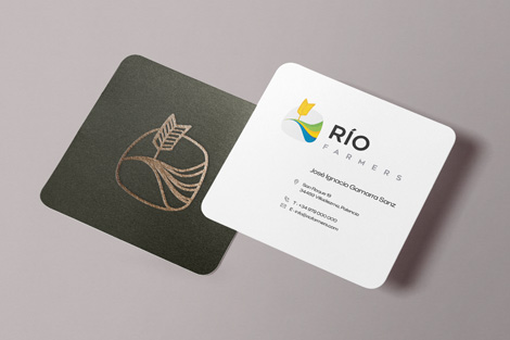 Tarjeta de visita Río Farmers verde